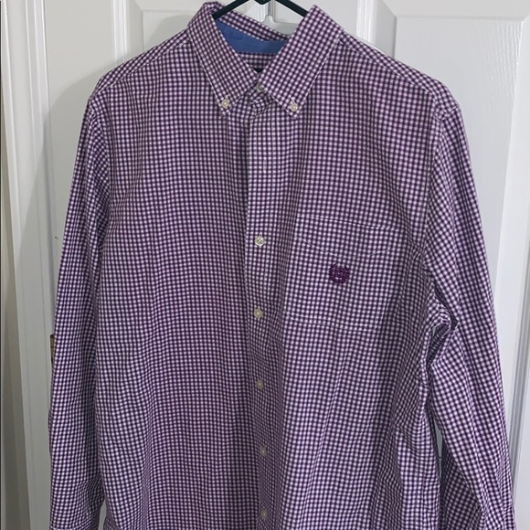 Chaps Medium Purple Checkered Button Down - Picture 1 of 4